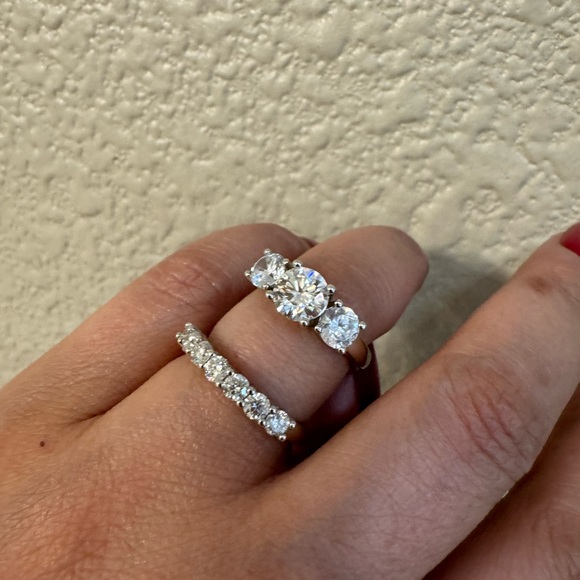 Silver Moissanite CZ Ring - Picture 3 of 4